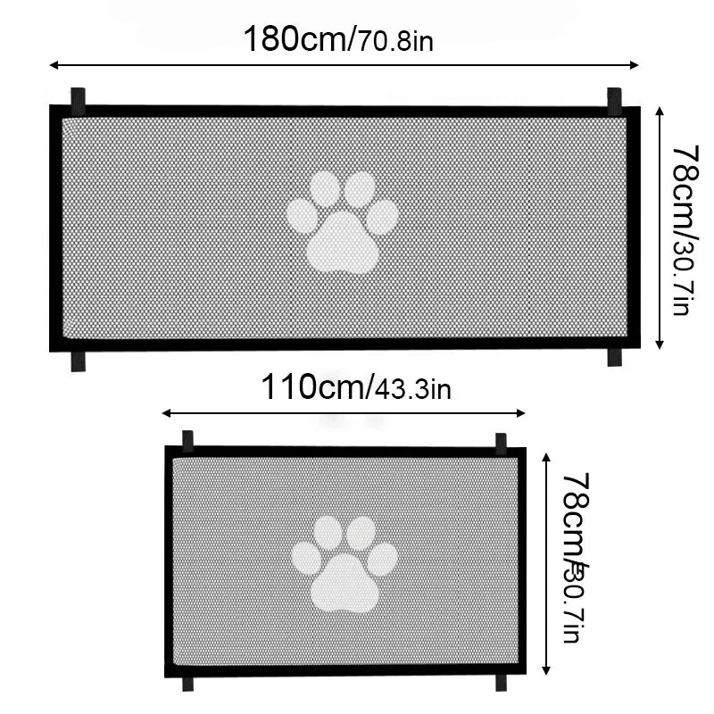 Barriera di Sicurezza per Cani e Gatti – Rete Pieghevole e Traspirante