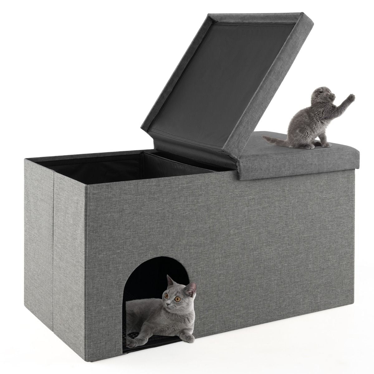 Mobile per Lettiera per Gatti Nascosto, Panca per Scarpe Con Filtro Al Carbone per Il Controllo Degli Odori 2 Colori