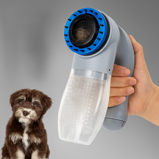 Spazzola Elettrica per Cani e Gatti – Rimuove e Aspira il Pelo in un Solo Gesto