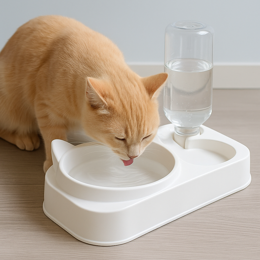 Ciotola Doppia con Dispenser per Cani e Gatti – Antiscivolo e Antiribaltamento