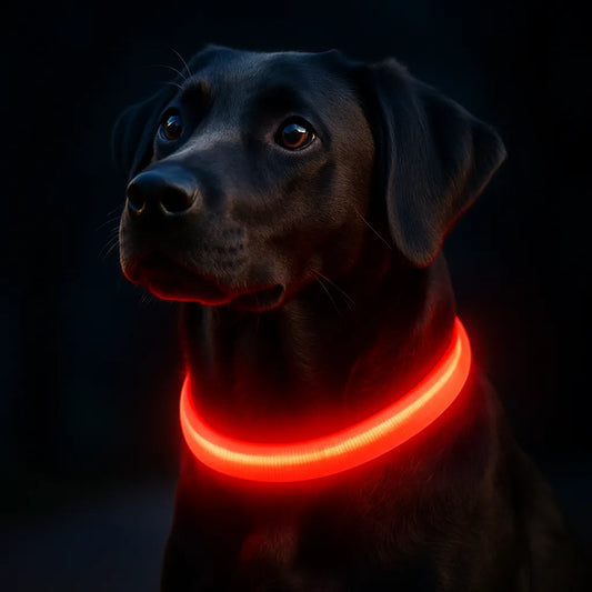 Collare Luminoso a LED per Cani – Ricaricabile USB, Visibilità Notturna, Antismarrimento